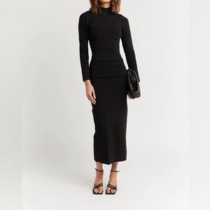 DISSH NWT black knit midi skirt